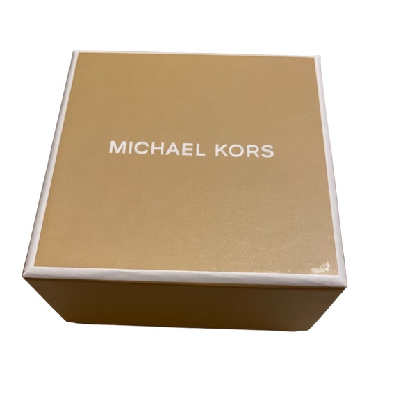 Michael Kors  Brass Silver-tone Pavé Crystal MK Logo Earrings NWT - Picture 5 of 5